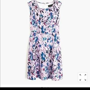 J. Crew purple watercolor flare dress sz 12